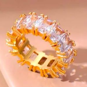 Cubic Zirconia 14 Karat Eternity Ring